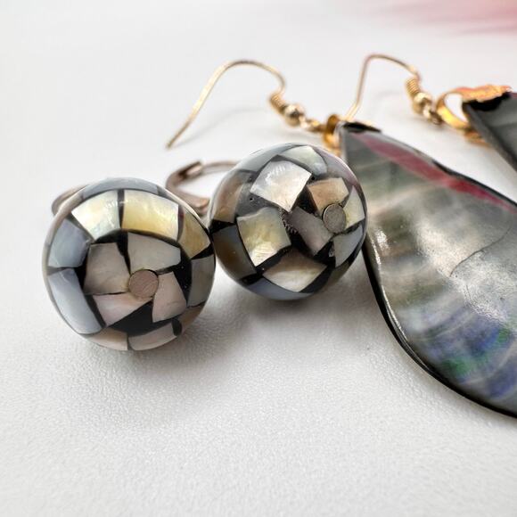 Shell Pearl MOP Mother Of Pearl Earring Lot Mermaidcore Sirencore Beachy Vaca - Picture 6 of 12